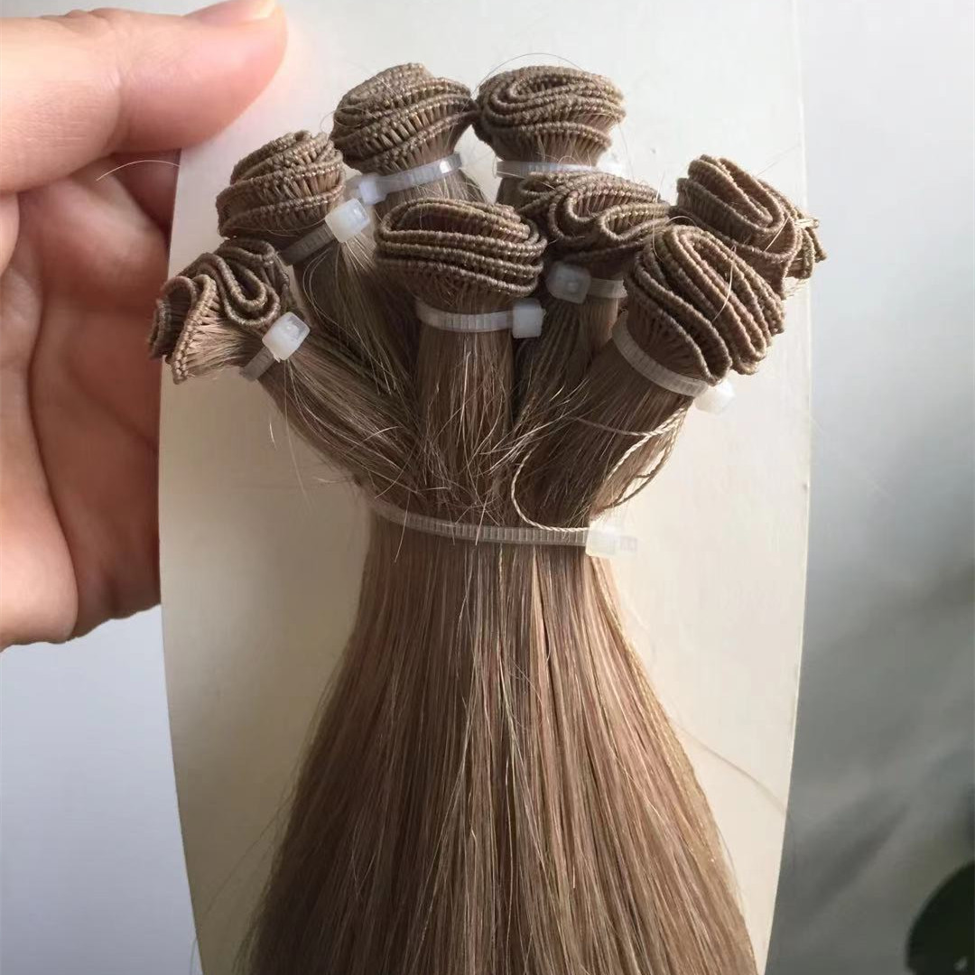 Hand tied weft hair extension for short hair manufacturers in China QM240